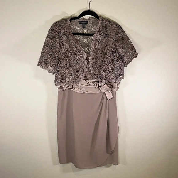 R&M Richards Two Piece Dress Set Size 18 Women Cocktail Formal Mother of Bride - Picture 14 of 15